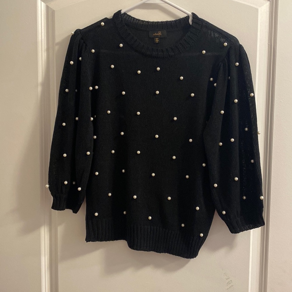 Black and pearl sweater